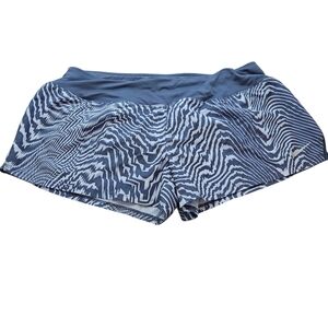 Nike Dry Women's 3" Running Crew Shorts Dri-FIT Animal Print Blue Size XL